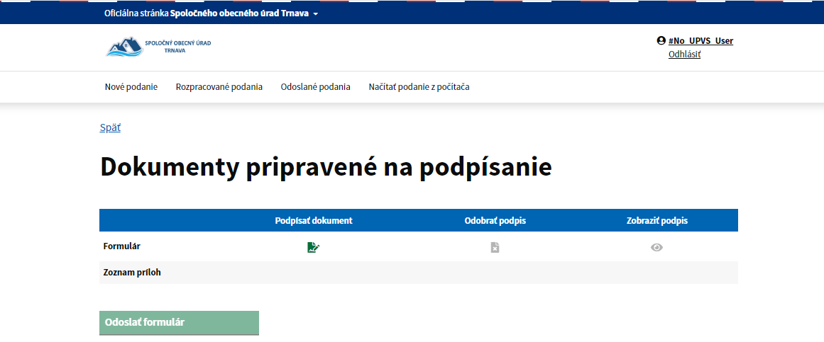 Dokumenty pripravené na podpísanie